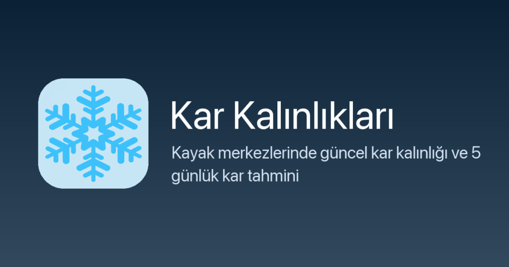 Kar Kalınlıkları uygulaması: kayak merkezlerinde güncel kar kalınlığı ve 5 günlük kar tahmini
